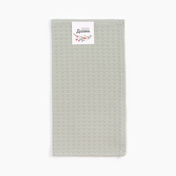 Полотенце "Доляна" цв. серый 35х60 см, 100% хл., крупная вафля 220 г/м2
