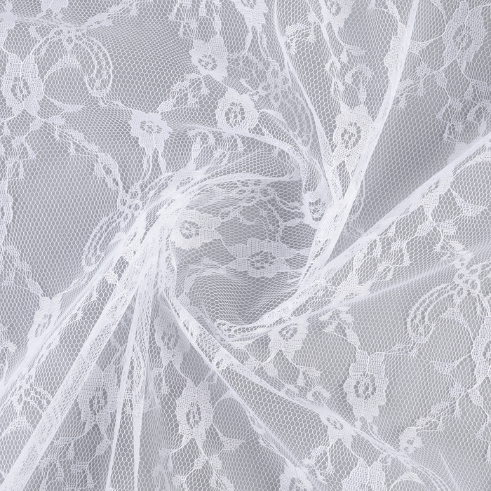 Лоскут гипюра, мелкие цветы, белый, 150 &times; 160 см