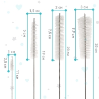 Набор ёршиков для бутылочек и сосок, 4 шт., цвет МИКС, 20 см, Крошка Я Набор ёршиков для бутылочек и сосок, 4 шт., цвет МИКС, 20 см, Крошка Я