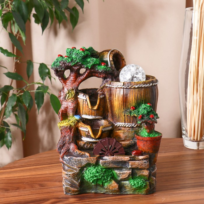 Фонтан Фонтан "Кадки под деревом" 13,5х18х27 см (с подсветкой)
