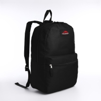 Рюкзак школьный на молнии, наружный карман, цвет чёрный