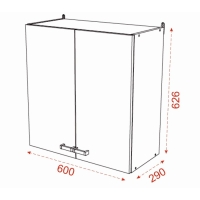 Шкаф навесной В600 Мальва 600х626х290, Венге-Лоредо