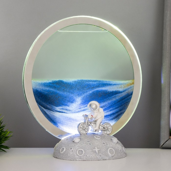 Настольная лампа Настольная лампа "Космические пески" LED 5Вт USB синий 9*15*17см RISALUX