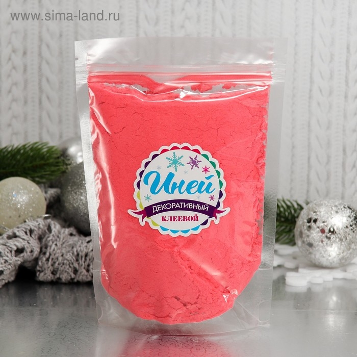 Иней искусственный клеевой для декора «Флок эффект» 120 г, цвет розовый Иней искусственный клеевой для декора «Флок эффект» 120 г, цвет розовый