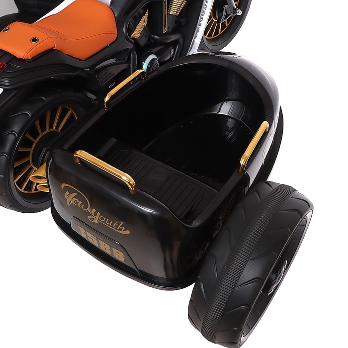 Электромобиль &laquo;Мотоцикл Чоппер&raquo;, с коляской, EVA, цвет чёрный