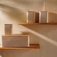 Хлебница металлическая с бамбуковой крышкой SL Home &laquo;Сан-Лоренцо&raquo;, 33&times;18&times;13 см, цвет розовый