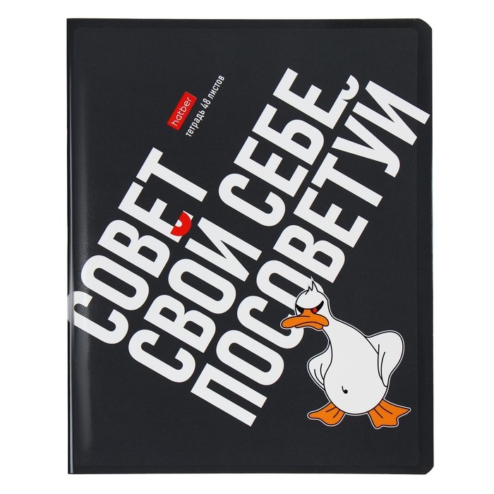 Тетрадь 48 листов в клетку Тетрадь 48 листов в клетку "Гусь умный", обложка мелованный картон, выборочный лак, скругленные углы, 5В МИКС