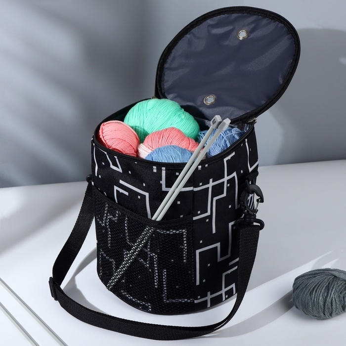 Сумка-футляр &laquo;Геометрия&raquo;, 2 люверса, d = 21 &times; 23 см, цвет разноцветный