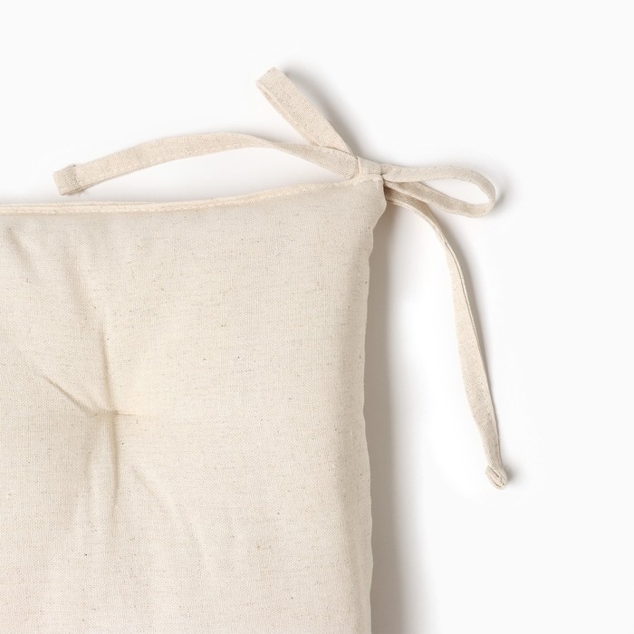 Сидушка Этель "ECO", цвет молочный, 42х42 см, 70% хл, 30% лён, 190 г/м2