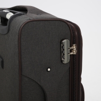 Чемодан средний 52 л (M), отдел на молнии, кодовый замок, с расширением, цвет коричневый