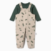 Новый год. Набор (боди и комбинезон) Крошка Я "Еловые веточки", рост 74-80 см