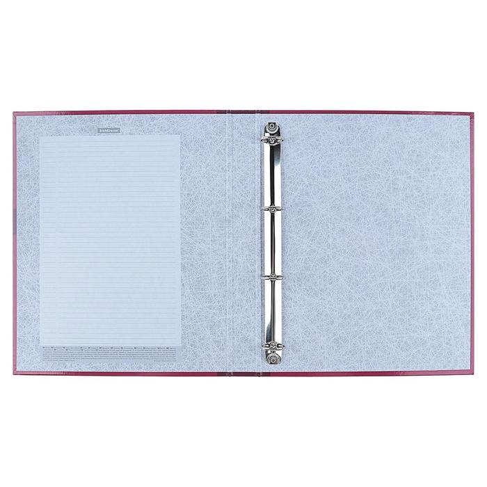 Папка на 4 кольцах А4, ErichKrause Work inside, 35 мм, 1750 мкм, ламинированная, твердая обложка, бордовая