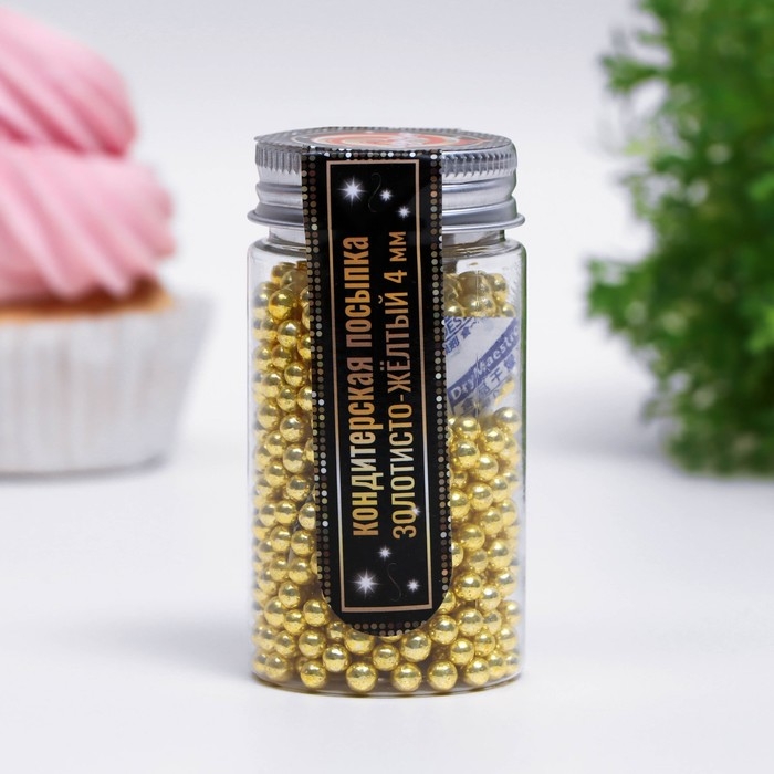 Посыпка кондитерская «Золотисто-желтый», 4 мм, 50 г Посыпка кондитерская «Золотисто-желтый», 4 мм, 50 г