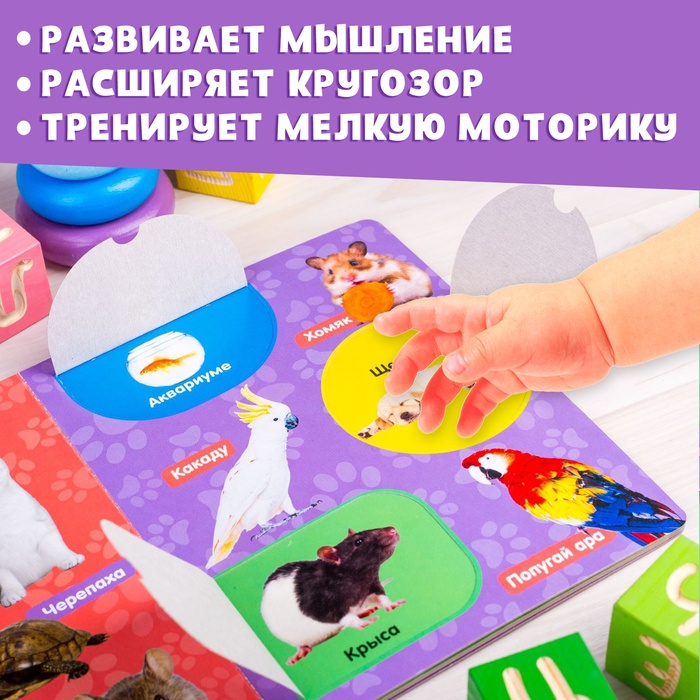 Книжка картонная с окошками «Животные», 10 стр. Книжка картонная с окошками «Животные», 10 стр.