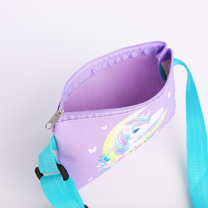 Сумка детская для девочки "Лунный единорог", эко-кожа, фиолетовый, 16х11 см