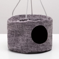 Подвесной дом для грызунов круглый, мебельная ткань, флис, 20 х 15 см, микс цветов Подвесной дом для грызунов круглый, мебельная ткань, флис, 20 х 15 см, микс цветов
