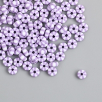 Бусины для творчества PVC "Колечки. Сиренево-белые полосы" набор 112 шт 0,7х0,7х0,3 см