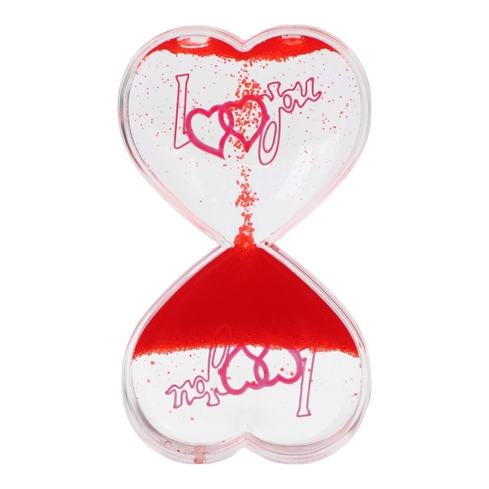 Гелевые часы "Я тебя люблю", антистресс, 7.5 х 13 см, красные