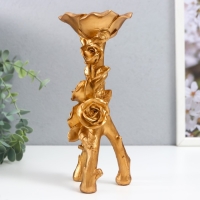 Подсвечник полистоун на 1 свечу "Розы. Тринога" золото 20,8х7,5х7,5 см Подсвечник полистоун на 1 свечу "Розы. Тринога" золото 20,8х7,5х7,5 см