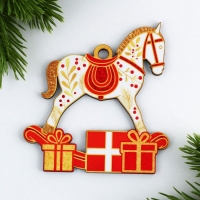 Ёлочная игрушка новогодняя &laquo;Конь&raquo;, на Новый год, 8,8 х 9,2 см