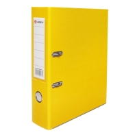 Папка-регистратор А4, 75 мм, Calligrata, ПВХ, тиснение "лен", металлическая окантовка, карман на корешок, собранная, желтая, микс Папка-регистратор А4, 75 мм, Calligrata, ПВХ, тиснение "лен", металлическая окантовка, карман на корешок, собранная, желтая, микс