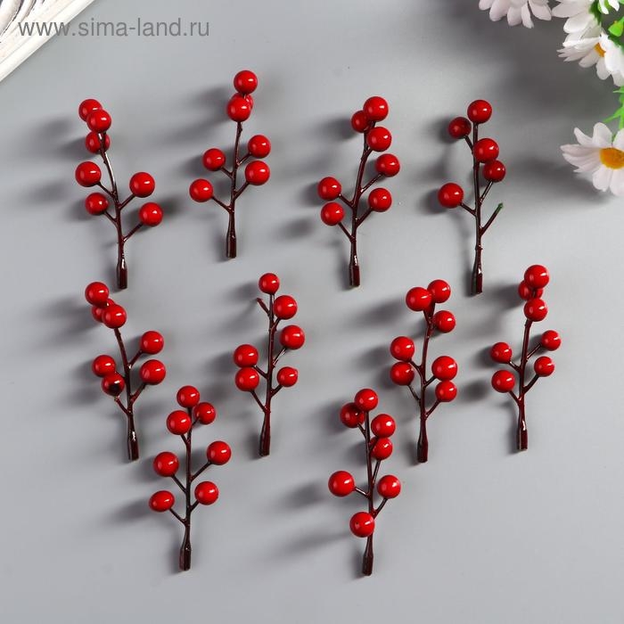 Декор для творчества Декор для творчества "Веточка с ягодами 7 ягод" набор 10 шт 7 см