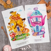 Набор полотенец "Этель" Душистый чай 40х73 см - 2 шт., 100% хлопок, саржа