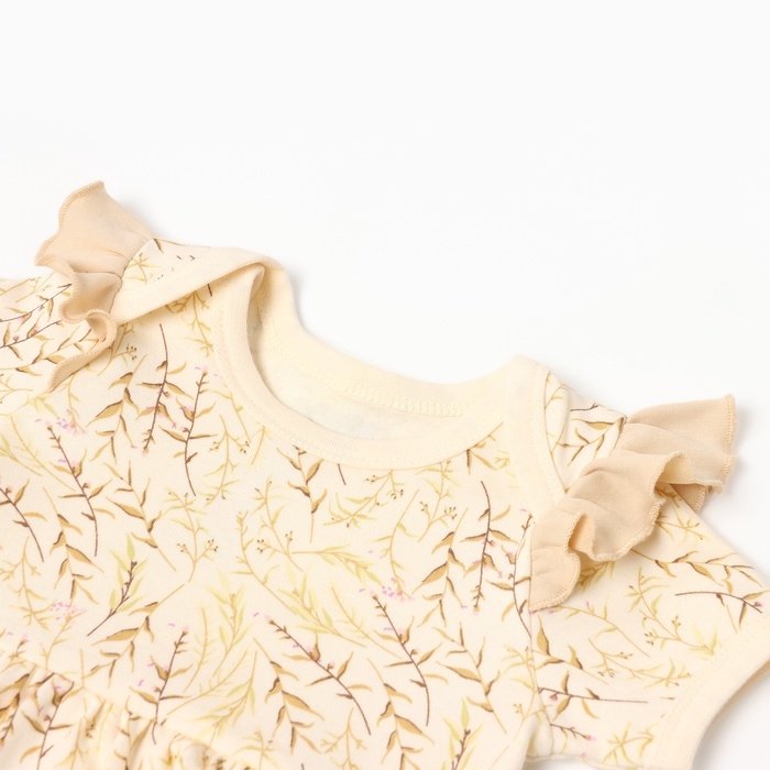 Боди-платье с шапочкой детское MINAKU "Nature", цвет бежевый, рост 74-80 см