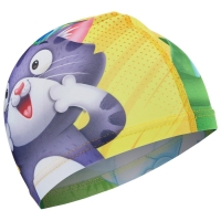 Шапочка для плавания детская ONLYTOP Swim &laquo;Кот и крокодил&raquo;, тканевая, обхват 46-52 см