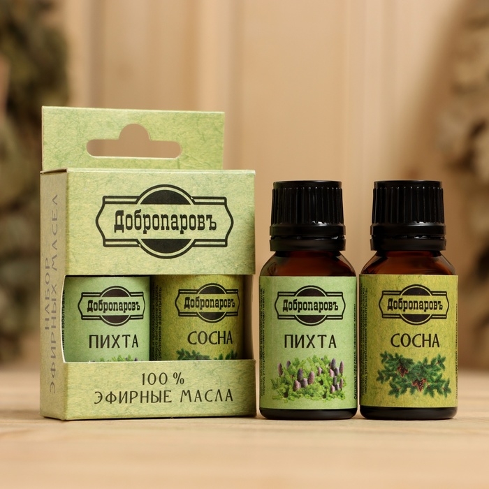 Набор эфирных масел пихта, сосна Набор эфирных масел пихта, сосна "Добропаровъ", 2 шт по 17 мл