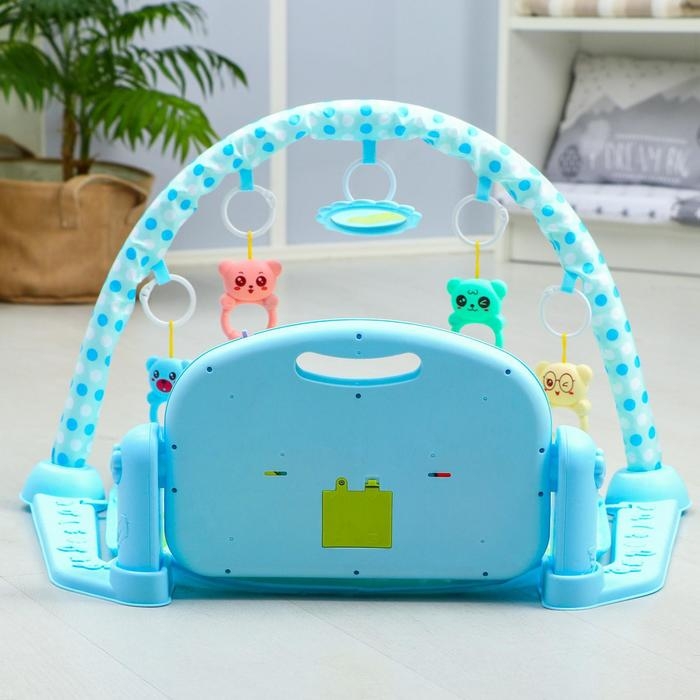 Развивающий коврик &laquo;Лев&raquo;, с пианино, голубой