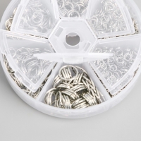 Кольца зажимные металл в шкатулке "Хром" 880 шт 8х8х2 см Кольца зажимные металл в шкатулке "Хром" 880 шт 8х8х2 см