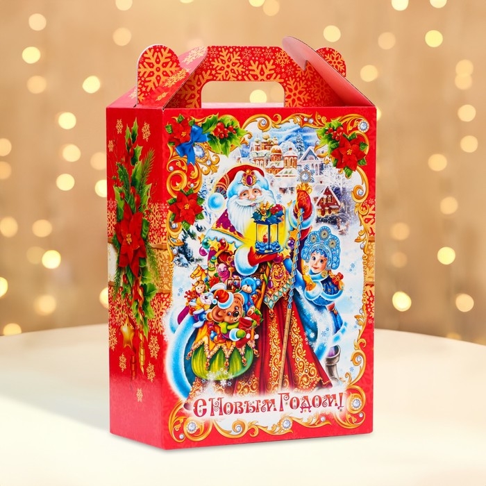 Новый год. Подарочная коробка новогодняя Ярмарка красный 18,5 х 10 х 30,5 см. Новый год. Подарочная коробка новогодняя Ярмарка красный 18,5 х 10 х 30,5 см.