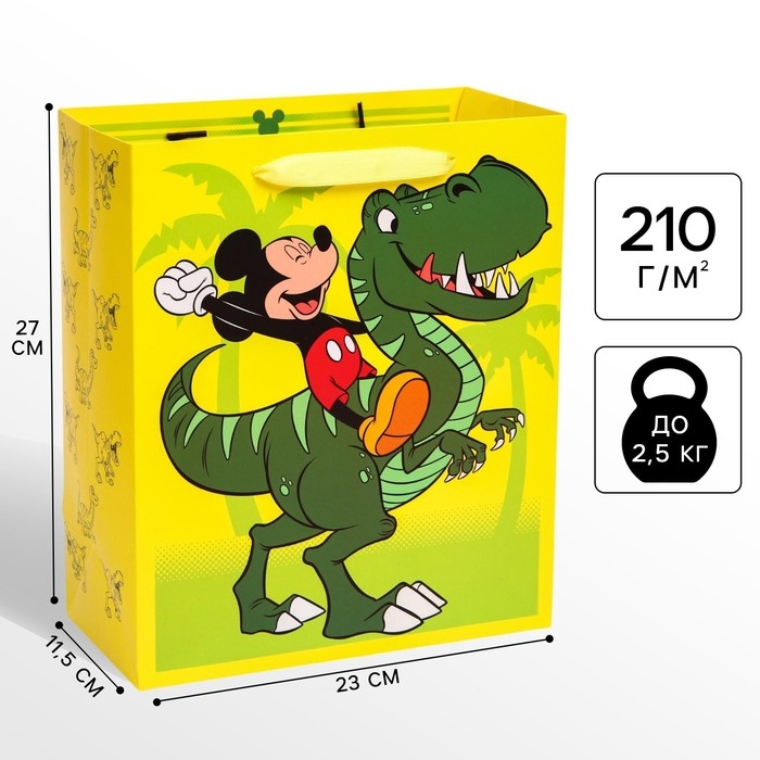 Пакет подарочный, 23х27х11.5 см, упаковка, Микки Маус Пакет подарочный, 23х27х11.5 см, упаковка, Микки Маус