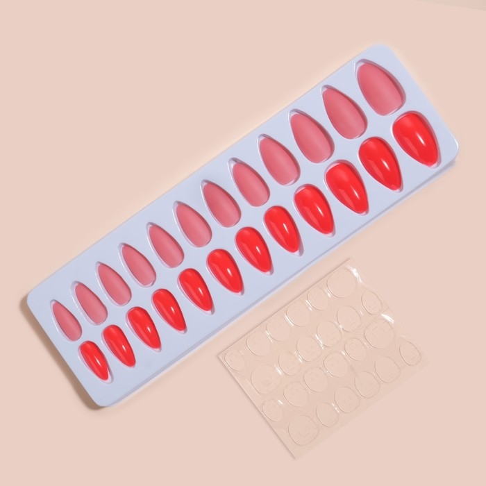 Накладные ногти, 24 шт, с клеевыми пластинами, форма миндаль, цвет неоновый/матовый розовый Накладные ногти, 24 шт, с клеевыми пластинами, форма миндаль, цвет неоновый/матовый розовый