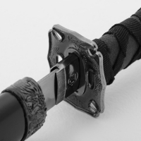 Сув. изделие катаны 2в1 на подставке, ножны дерево, черные глянец 78/103 см