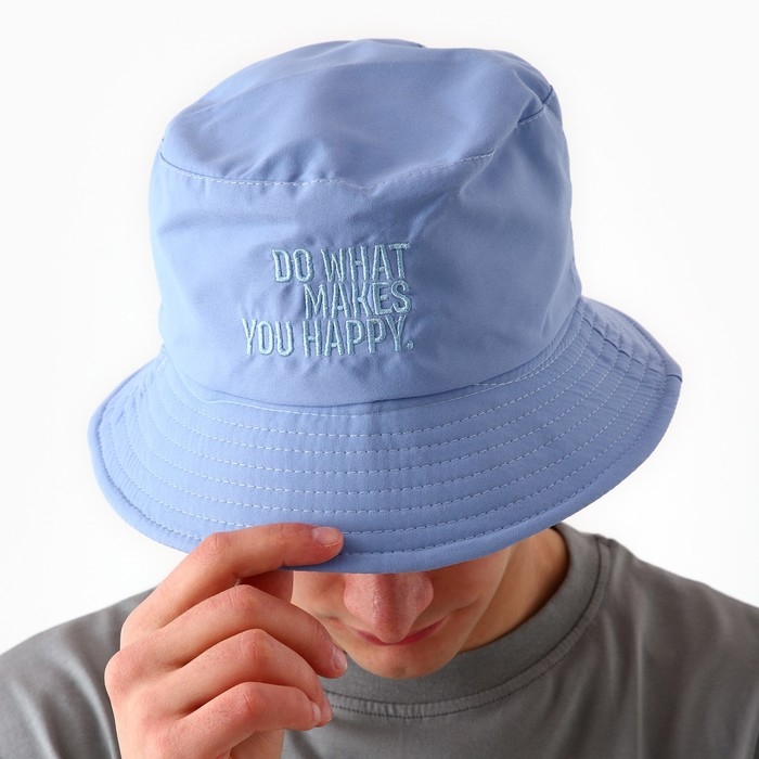 Панама Happy, цвет голубой, р-р 56 Панама Happy, цвет голубой, р-р 56