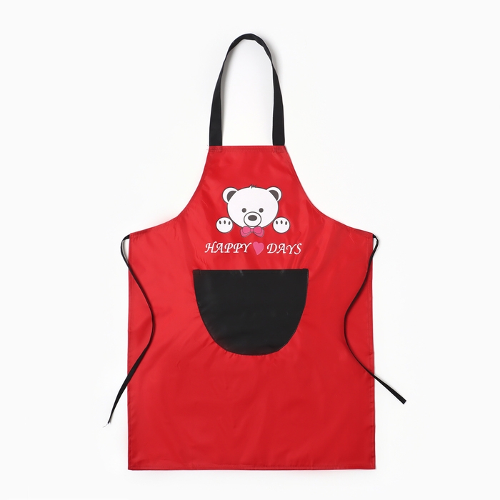 Фартук детский Этель Bear 44*60см, цв. красный, 100% п/э