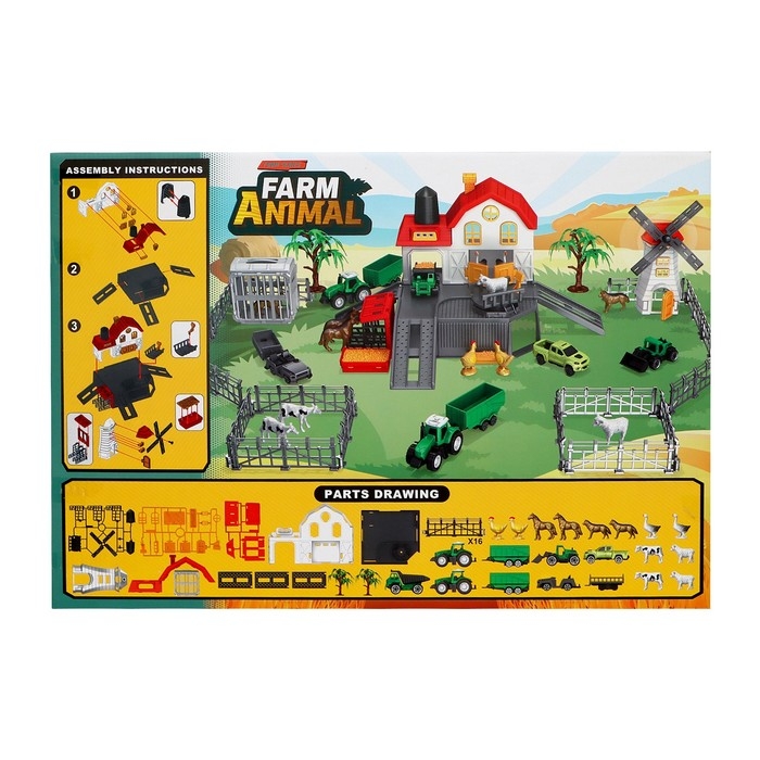 Парковка &laquo;Ферма&raquo;, амбар, вольеры, транспорт, животные