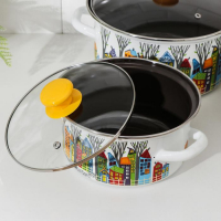 Набор кастрюль &laquo;Домики-1-Экстра&raquo;, 3 предмета: 2,3 л, 3 л, 4 л, крышки, индукция