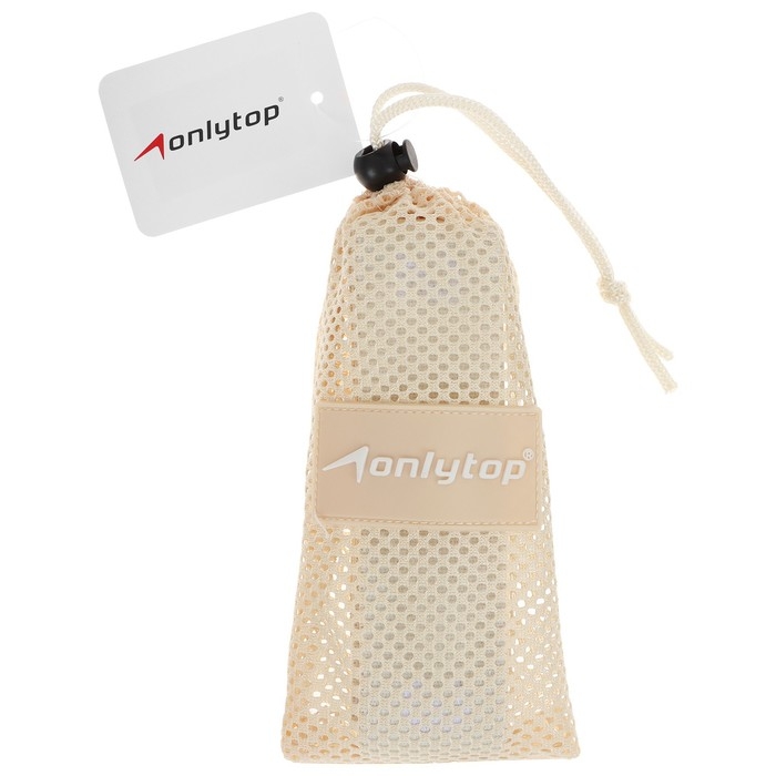 Эспандер-лента ONLYTOP, эластичная, с захватами, 90х4 см, цвет бежевый Эспандер-лента ONLYTOP, эластичная, с захватами, 90х4 см, цвет бежевый