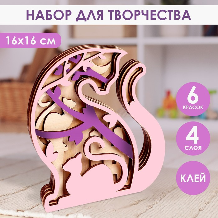 Роспись по дереву &laquo;Кошка&raquo;