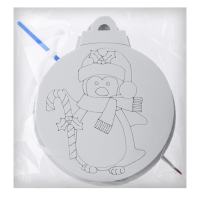 Ёлочное украшение под раскраску &laquo;Пингвин&raquo; 4 шт., кисть