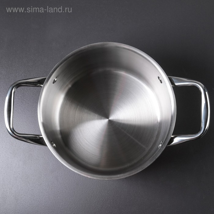 Кастрюля &laquo;Титан&raquo;, 6,4 л, d=22 см, h=17 см, капсульное дно, металлическая крышка, индукция,