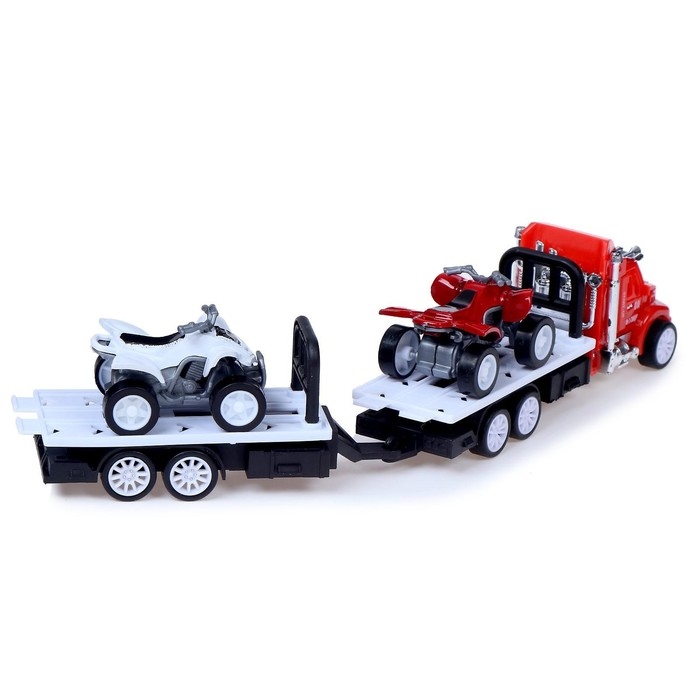 Грузовик инерционный «Автовоз», с 2 квадроциклами, МИКС Грузовик инерционный «Автовоз», с 2 квадроциклами, МИКС