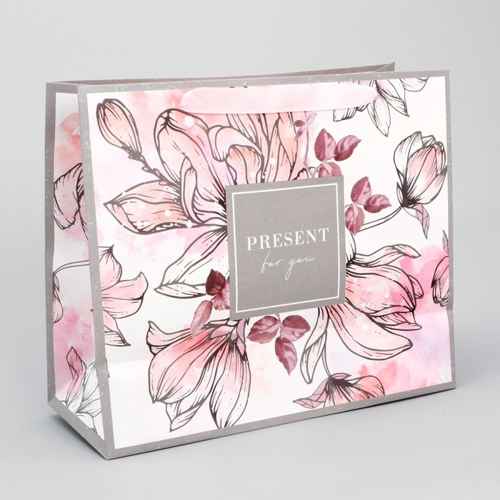 Пакет подарочный ламинированный горизонтальный, упаковка, «Present for you», ML 27 х 23 х 11,5 см Пакет подарочный ламинированный горизонтальный, упаковка, «Present for you», ML 27 х 23 х 11,5 см