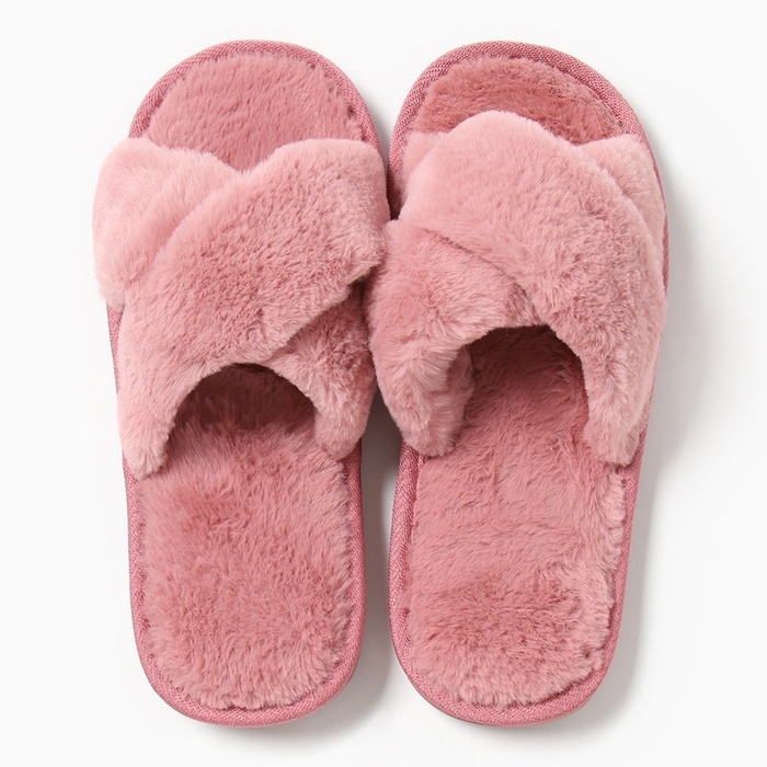 Тапочки женские с открытым носом, размер 40-41, розовый Тапочки женские с открытым носом, размер 40-41, розовый