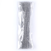 Проволока с ворсом для поделок &laquo;Блеск&raquo;, набор 50 шт, размер 1 шт: 30&times;0,6 см, цвет серебро