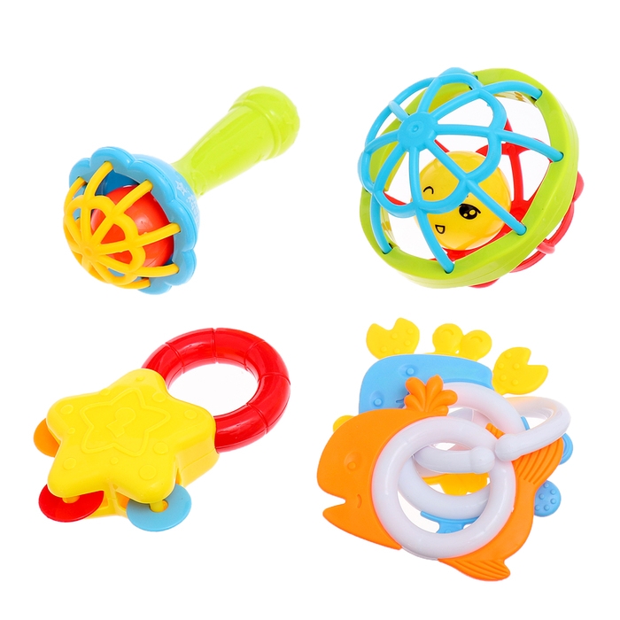 Набор погремушек с прорезывателями для зубов, 7 предметов