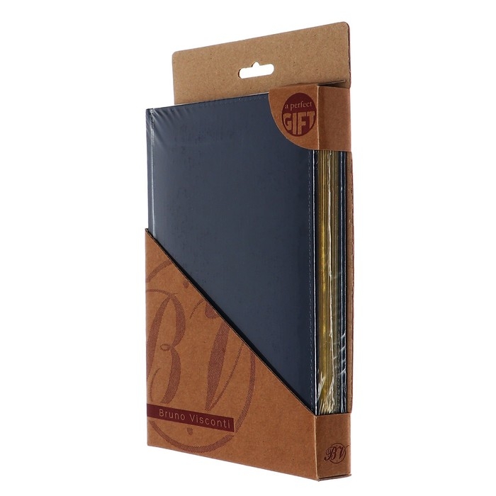 Ежедневник недатированный А5+, 136 листов SIDNEY NEBRASKA, твёрдая обложка, искусственная кожа, ляссе, золотой обрез, блок 70 г/м2, синий